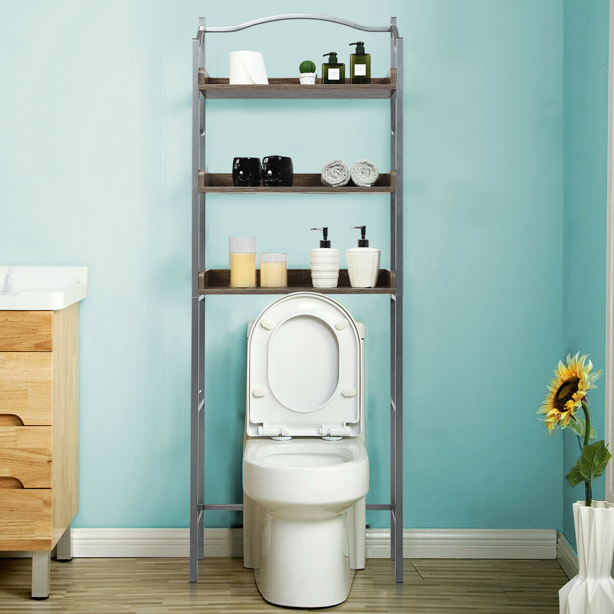 Heavy Duty Over The Toilet Storage Cabinet Shelf