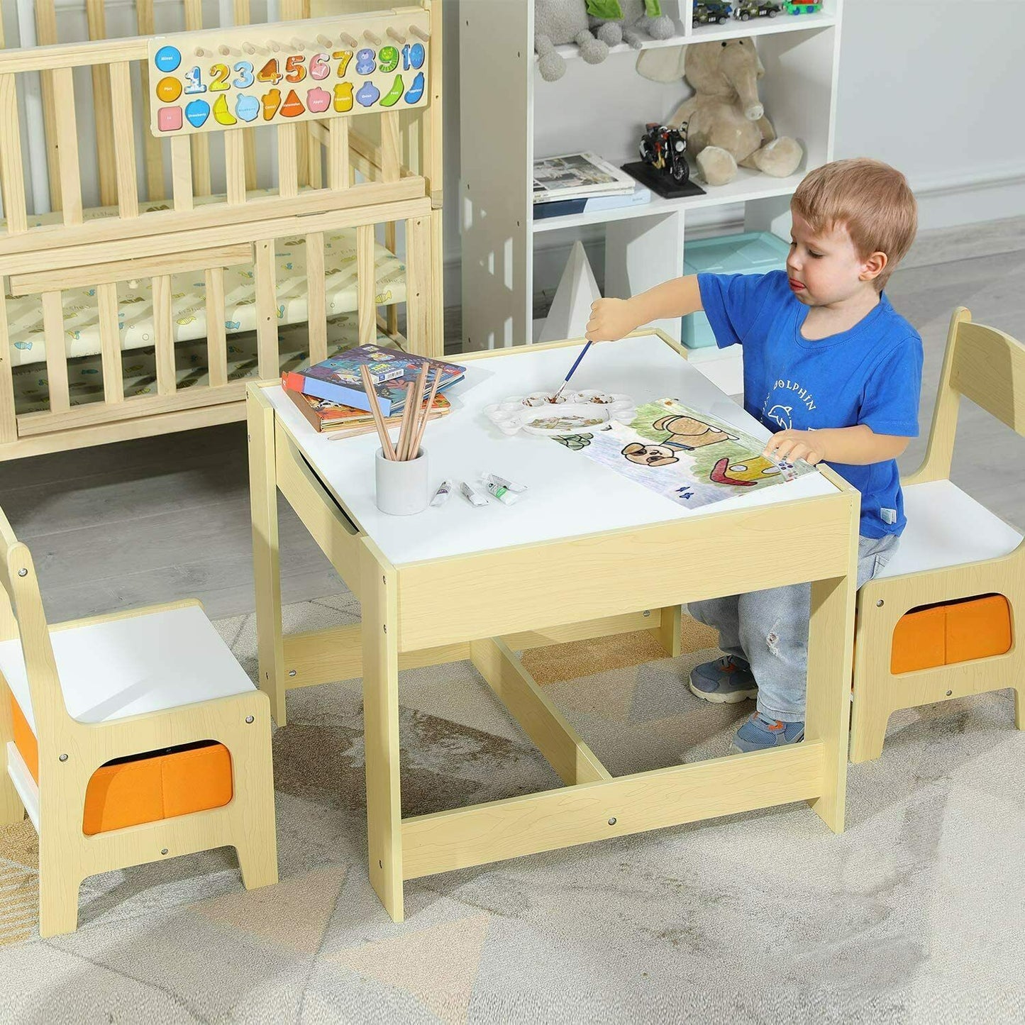 Premium Little Kids Playroom Activity Table And Chair Set