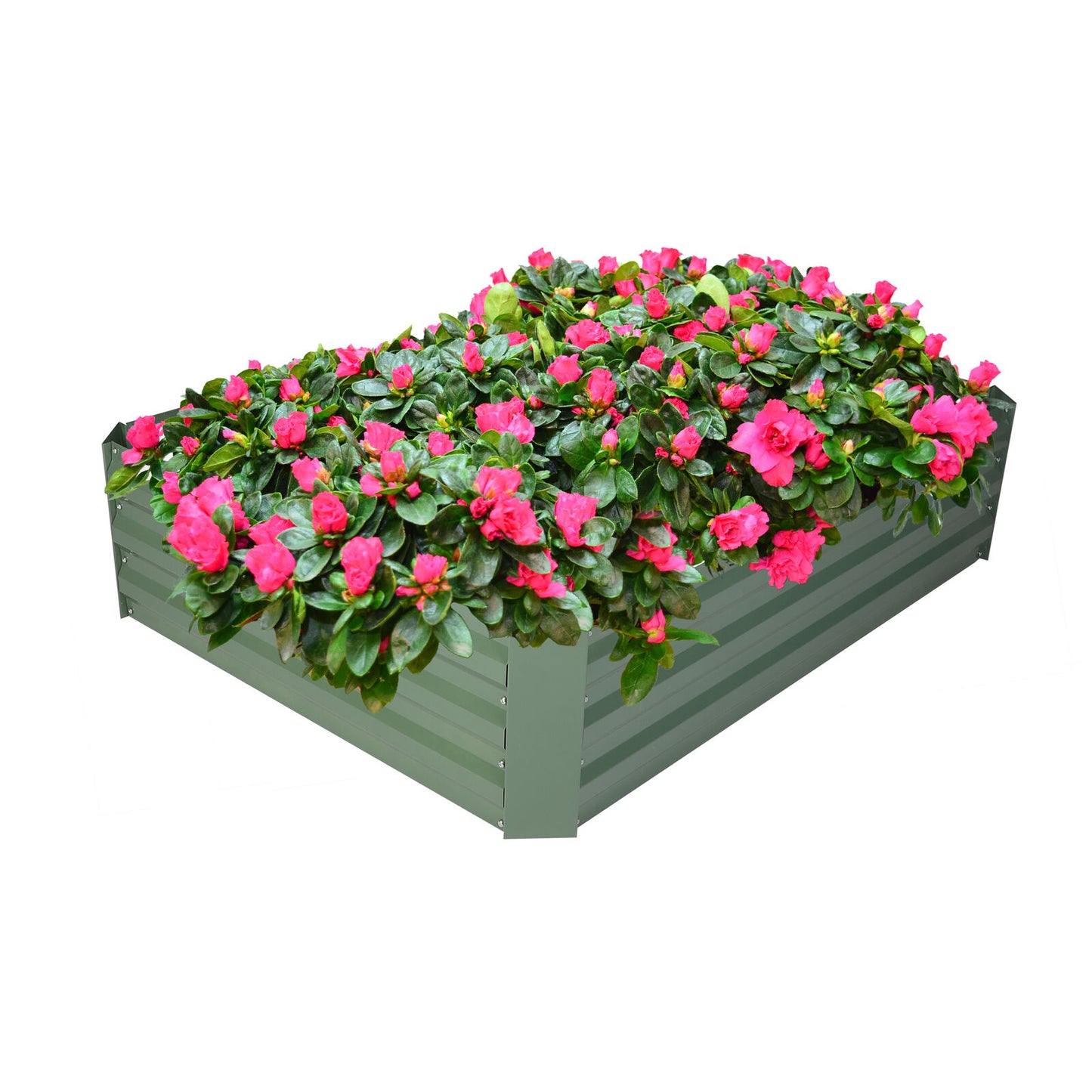 Raised Galvanized Metal Outdoor Garden Planter Box