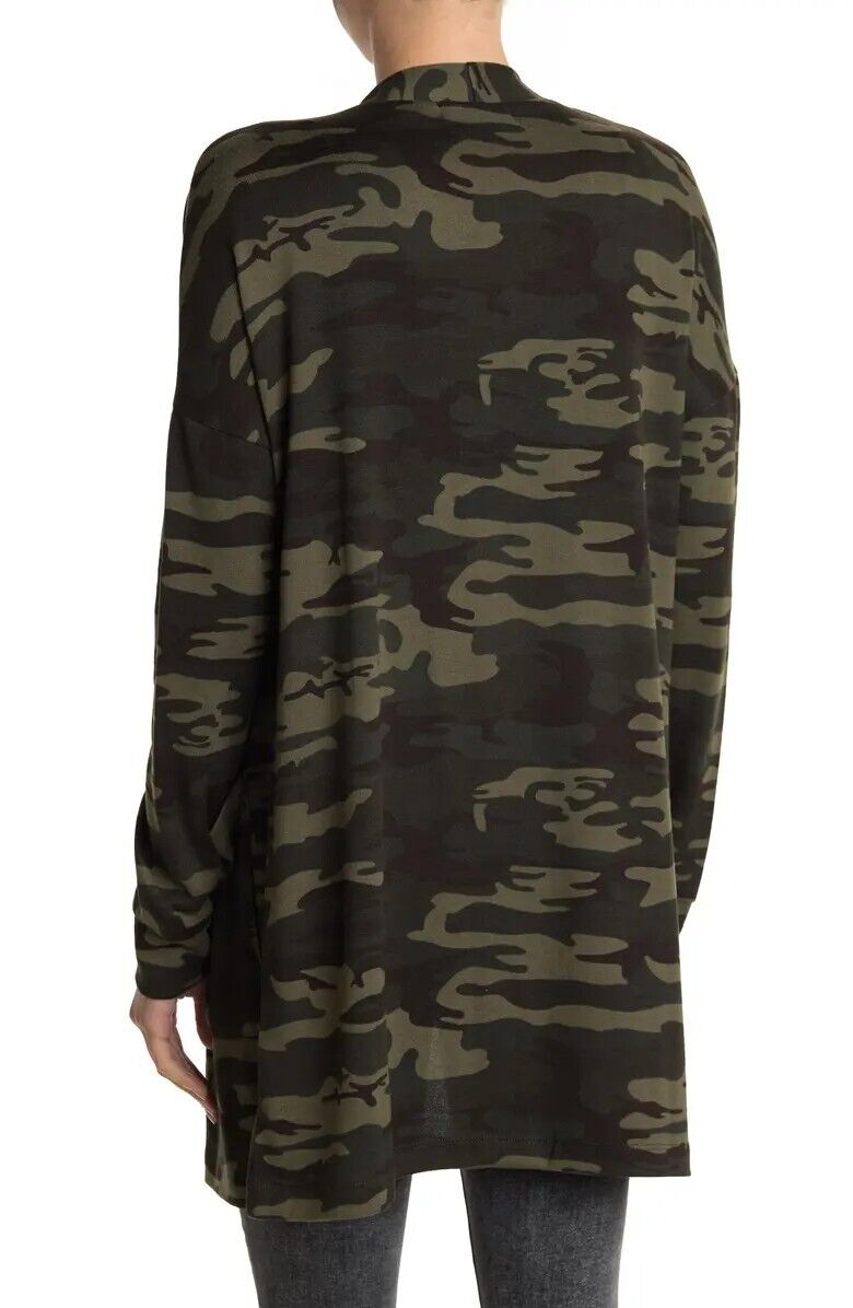 SANCTUARY Cardigan Open Front Jersey Camouflage Women's Size Large NEW NWT N117