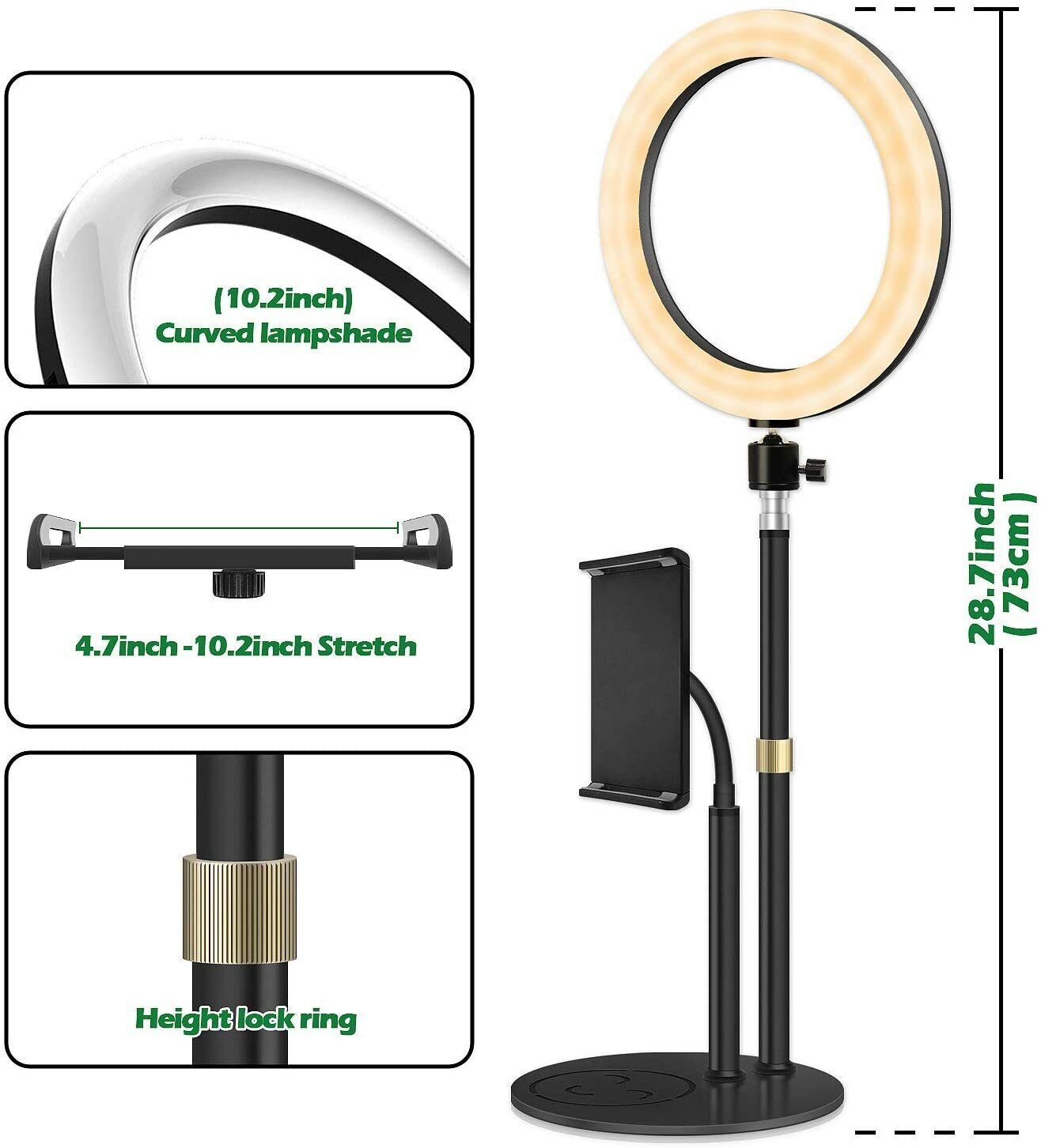 YingnuoST Selfie RGB Ring Light: LED Color Changing 10‘’ Circle Lighting