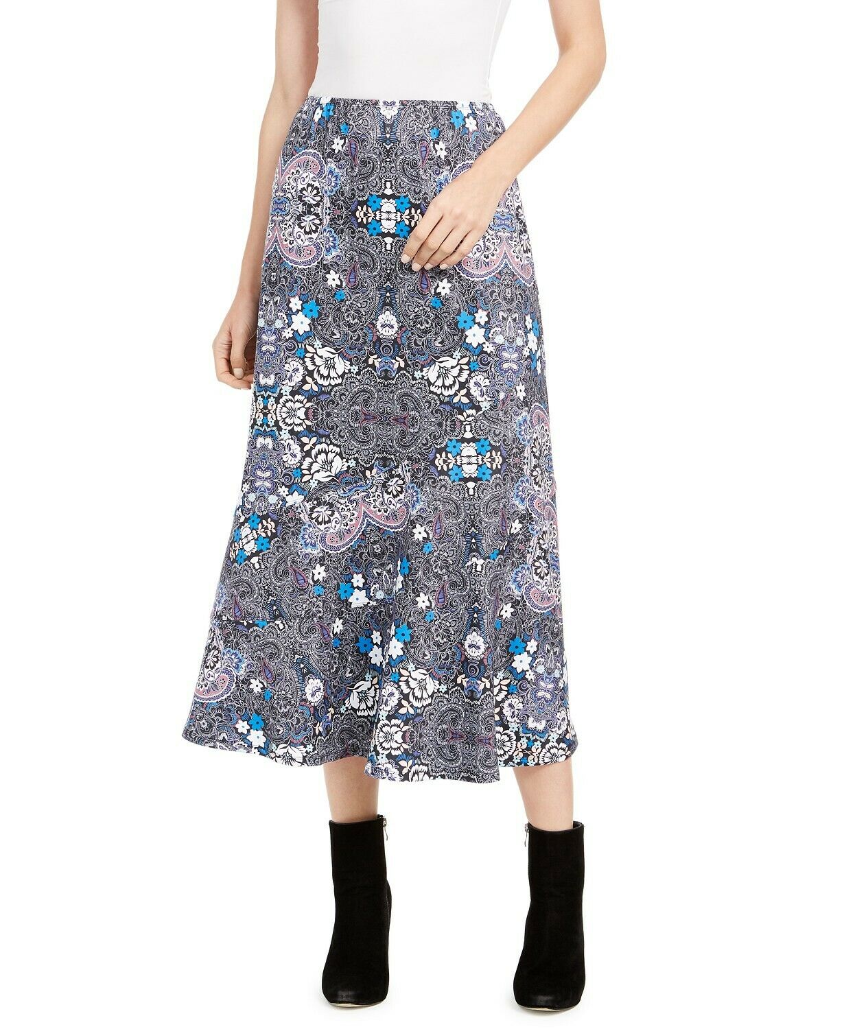 NY Collection Women's Petite Diagonal-Seamed Skirt, Size PL