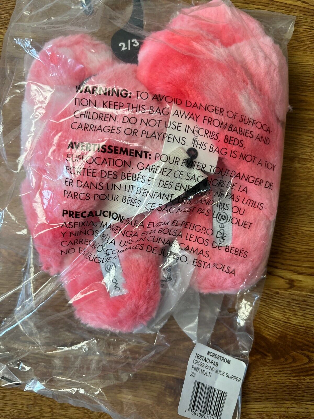 Treasure & Bond Size 2/3 in Kids NWT Pink Faux Fur Slide Slippers