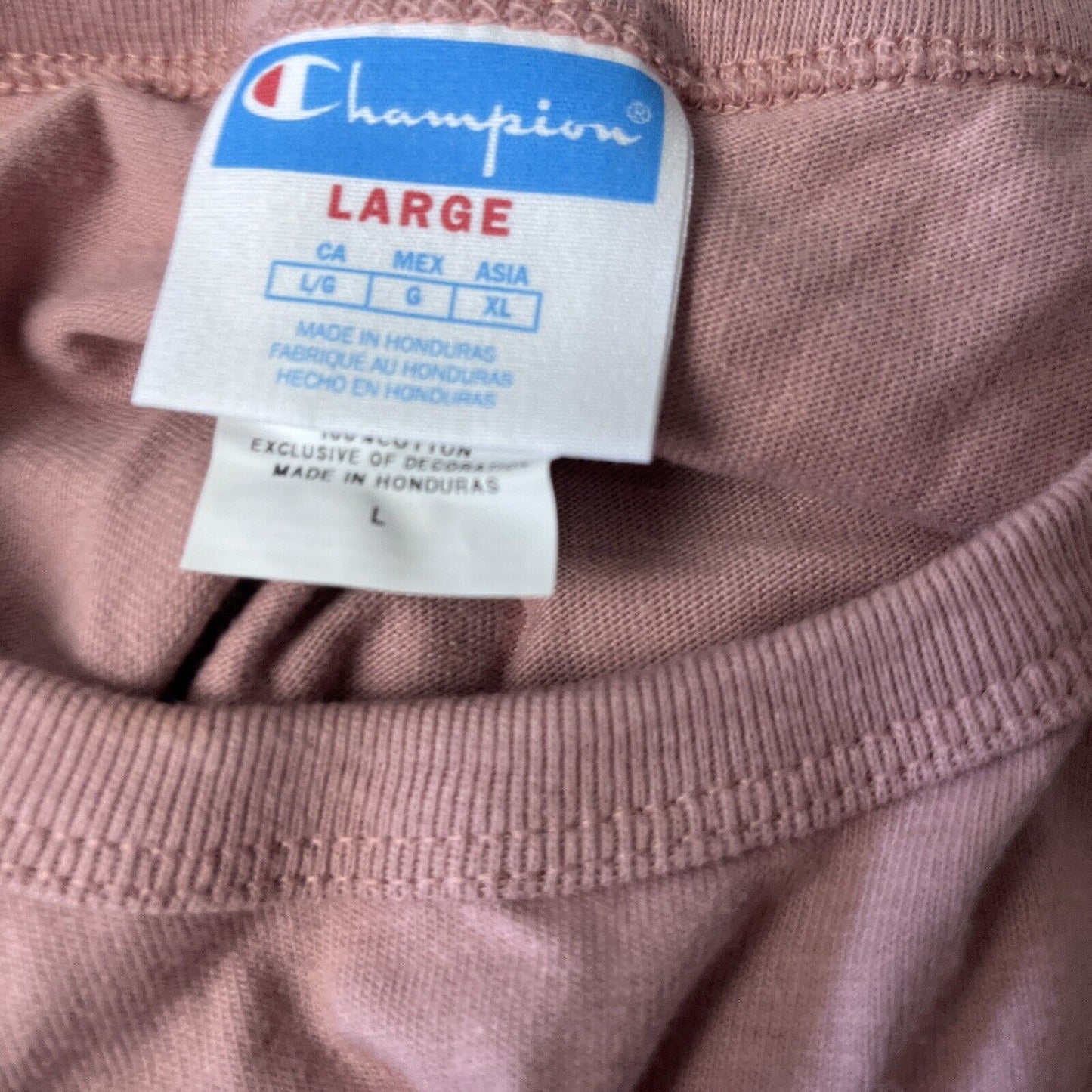 Champion x Steffi Lynn NWT Heritage Tee T Shirt Onward and Upward Sz L Pink Top