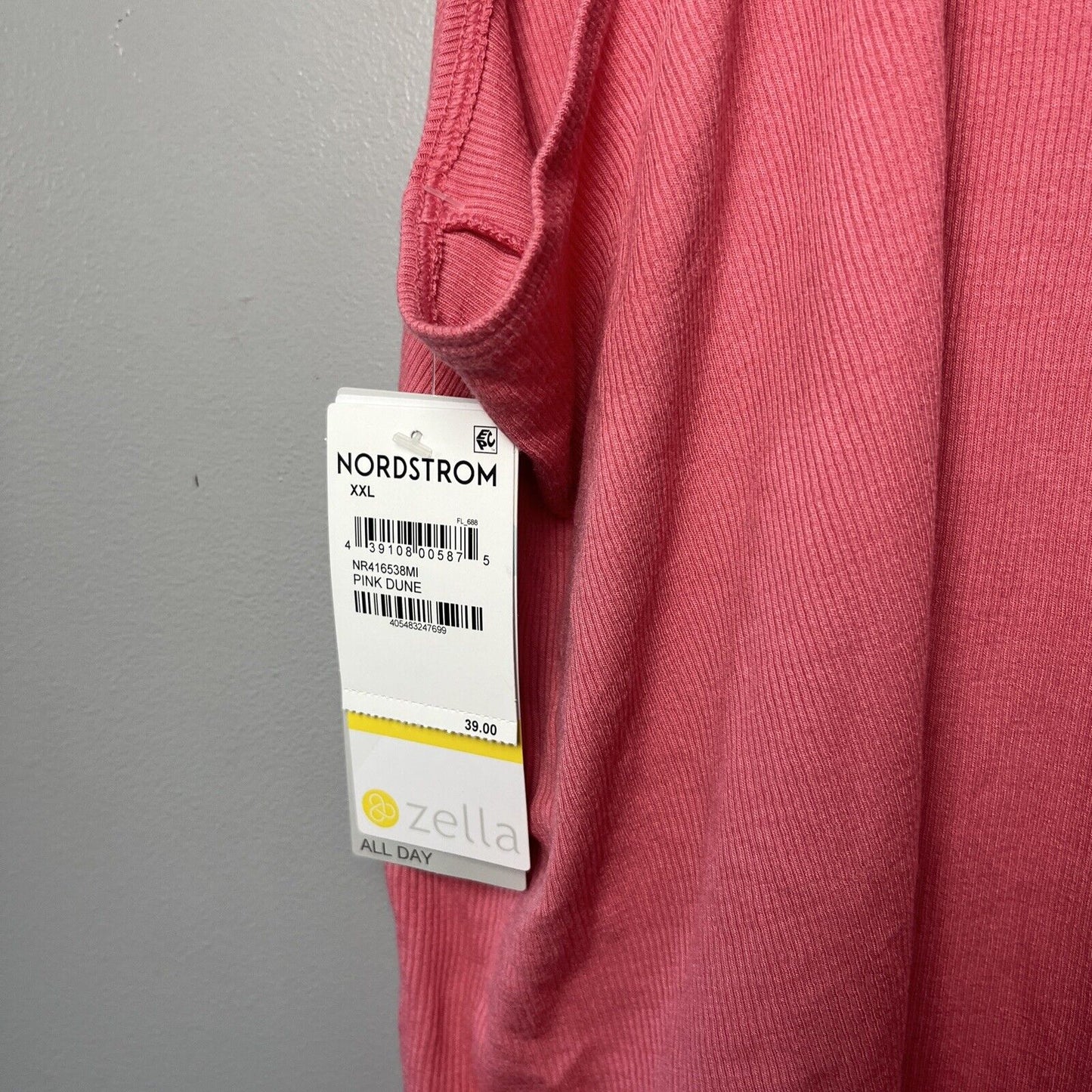 Zella Women's Splits Ribbed Tank Top NEW Size XXL Pink