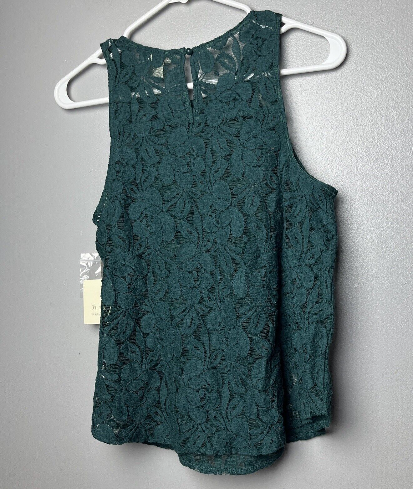 Hinge Women's Green bug Lace Tank Top Size S $48