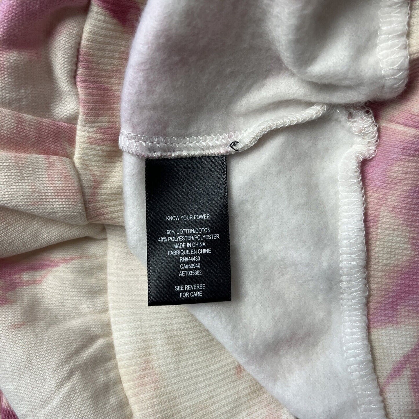 AFRM Crop Sweatshirt Top Size S Long Sleeve Tie Dye Cream Blush
