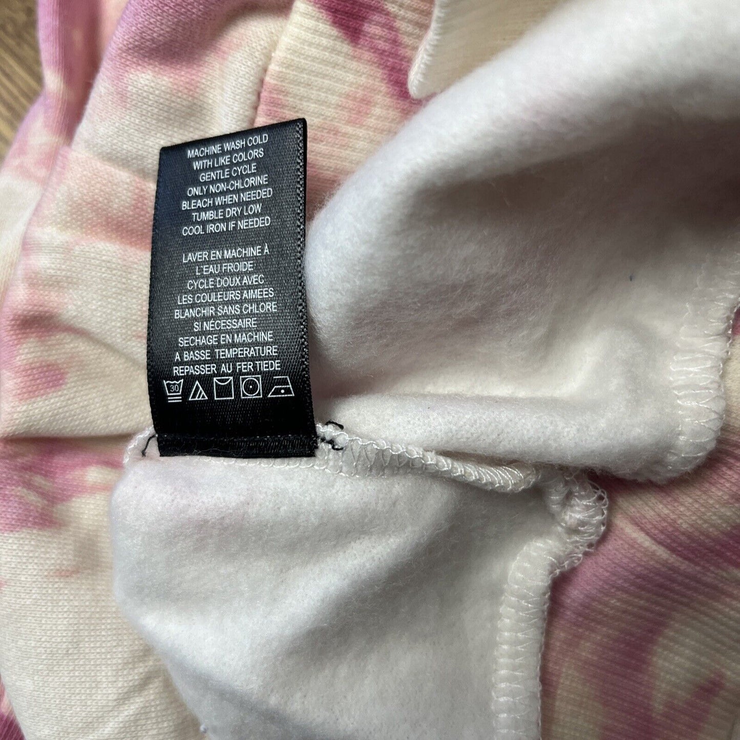 AFRM Crop Sweatshirt Top Size S Long Sleeve Tie Dye Cream Blush
