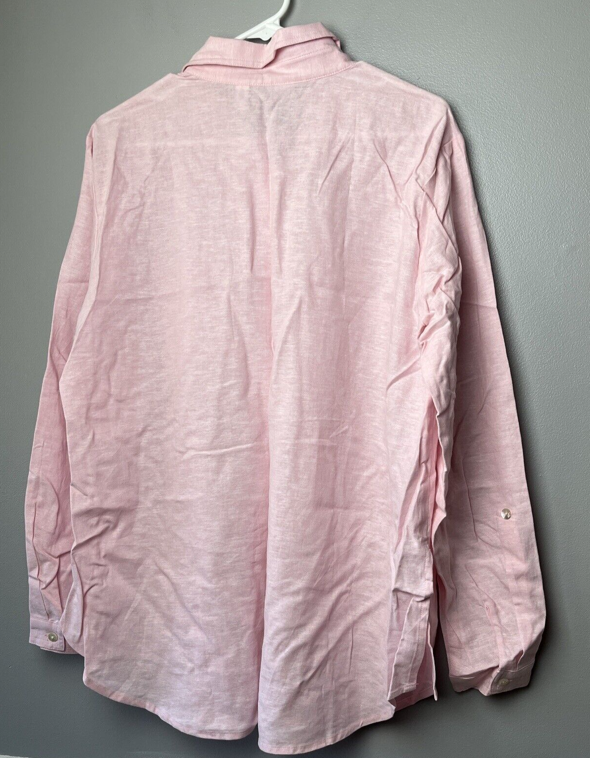 Susan Graver Regular Easy Linen Blend Cross-Dyed Tunic (Pink, Large) A396835