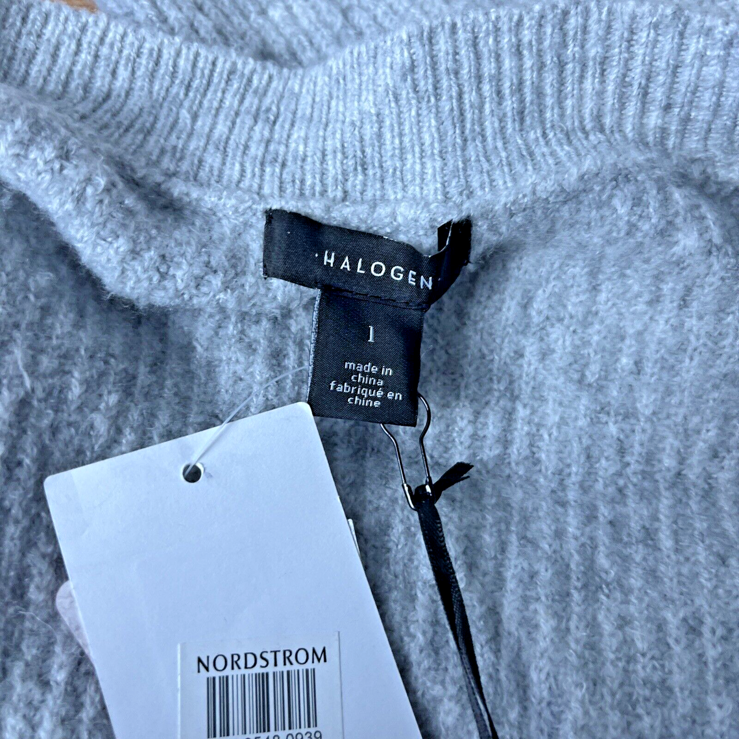 Halogen Cozy V-neck Tunic Sweater In Grey Light Heather L Large NEW