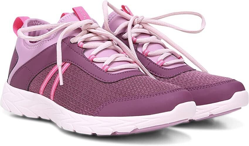 Vionic Womens Brisk Helena Lace-Up Leisure Shoe Supportive Walking Grape Size 9