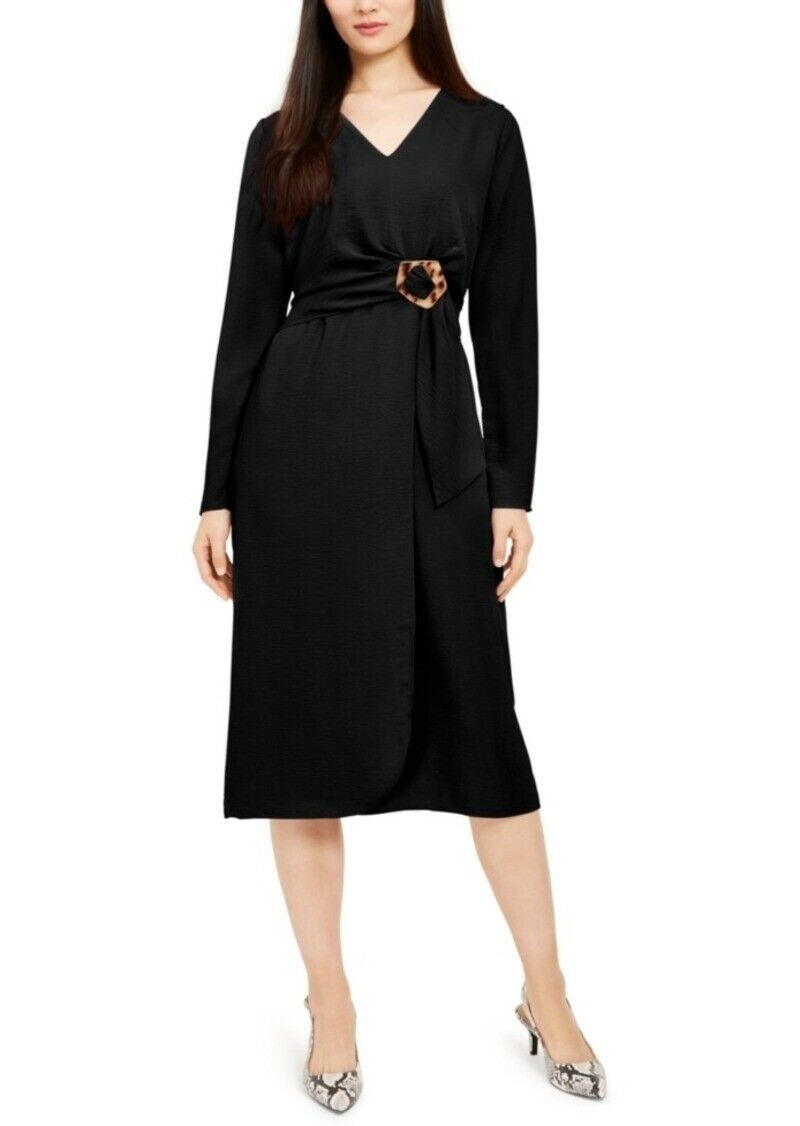 Alfani Women's Petite Hardware Faux-Wrap Dress, Size 4P
