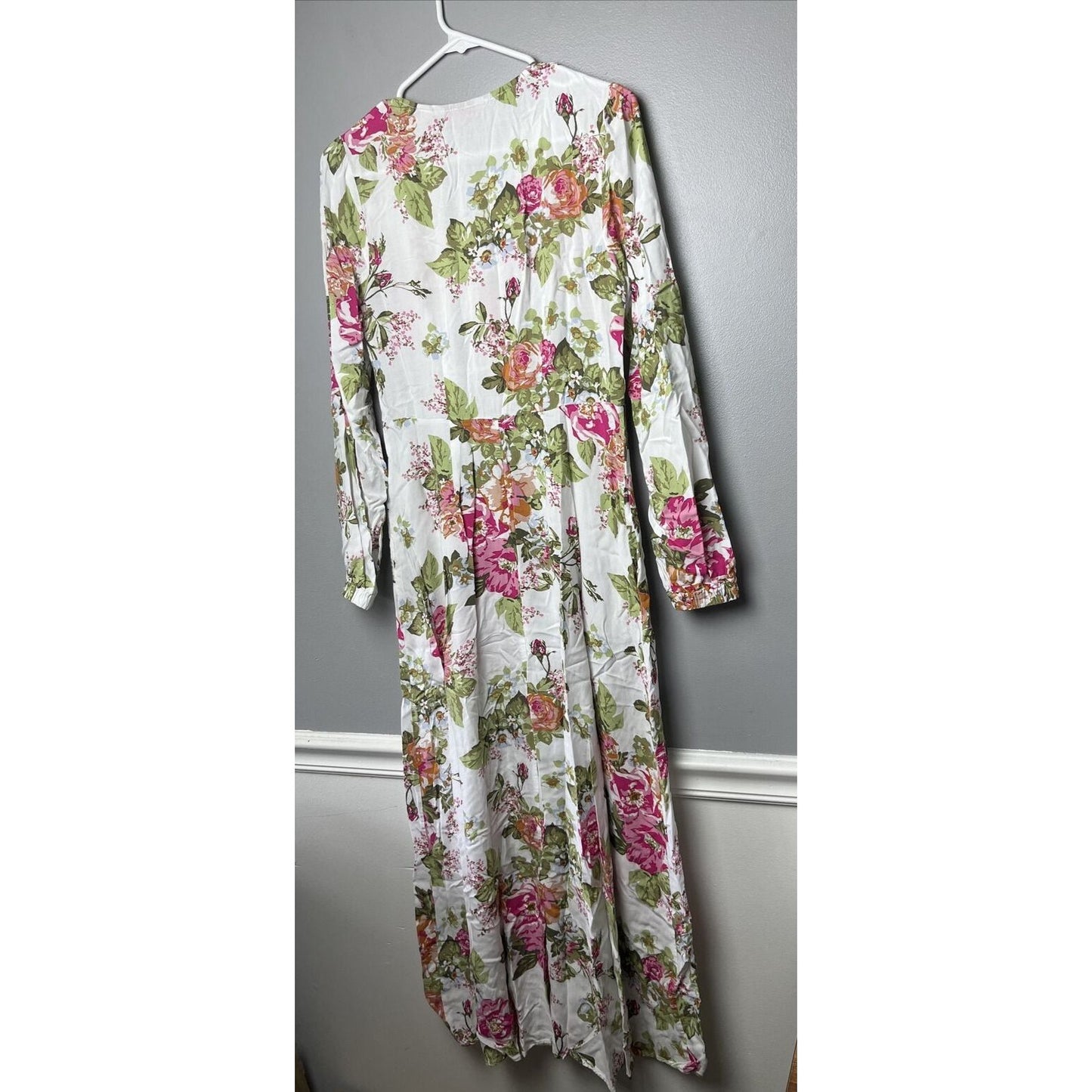 Laurie Felt Regular Long Sleeve Maxi Dress-Pink Floral-Reg 4-NEW-A377562