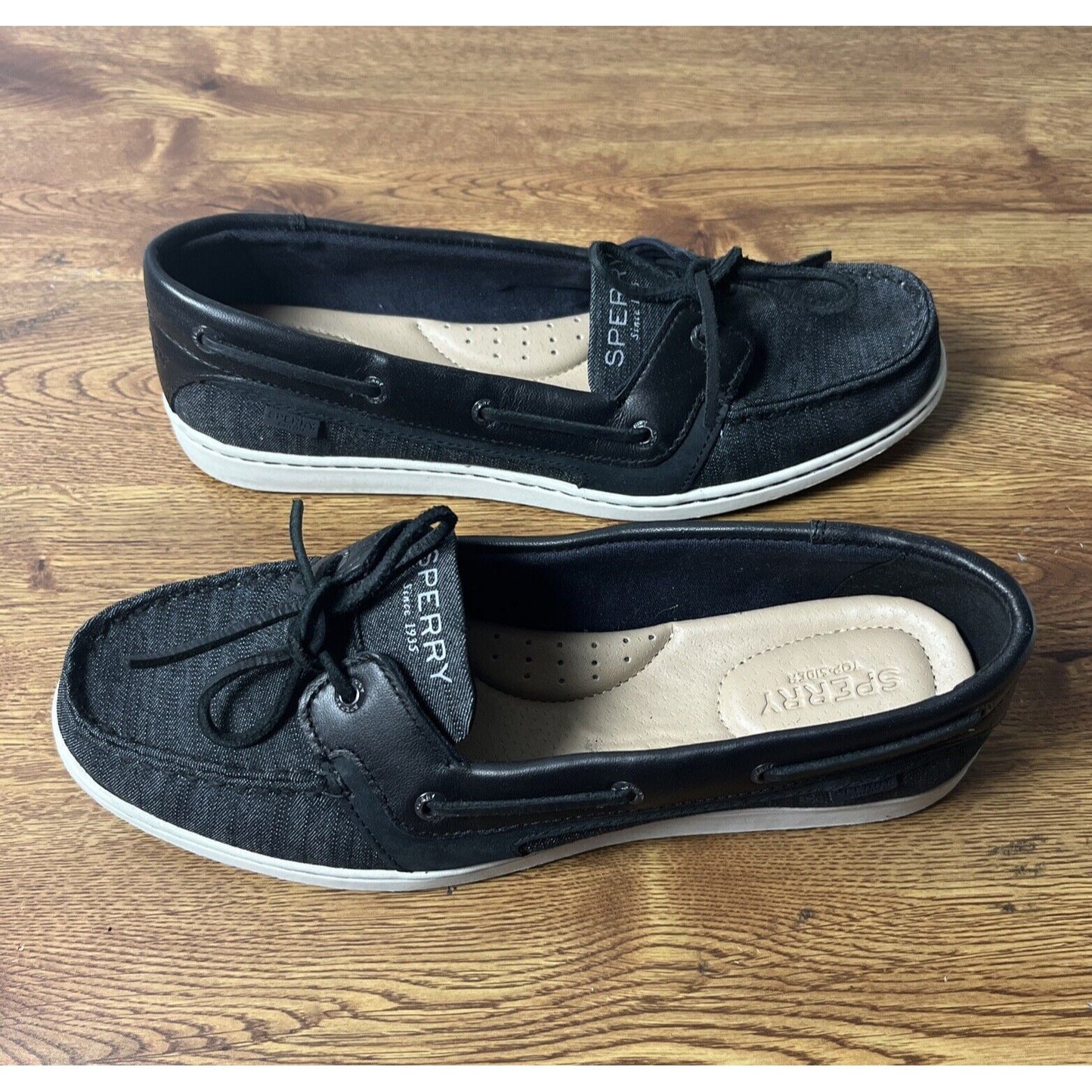 Sperry Women's Starfish Black Boat Shoes STS87333 Size 9.5