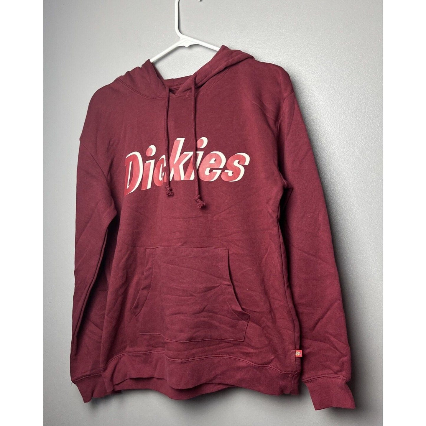 Dickies Womens Logo Fleece Hoodie Sweatshirt Medium Redwood