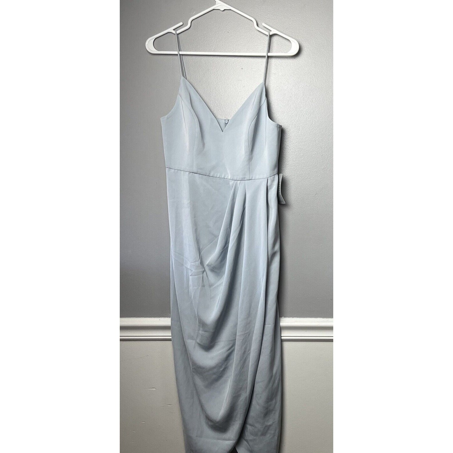 Shona Joy Tulip Hem Maxi Dress, Women's Size 6, Powder Blue NEW MSRP $280