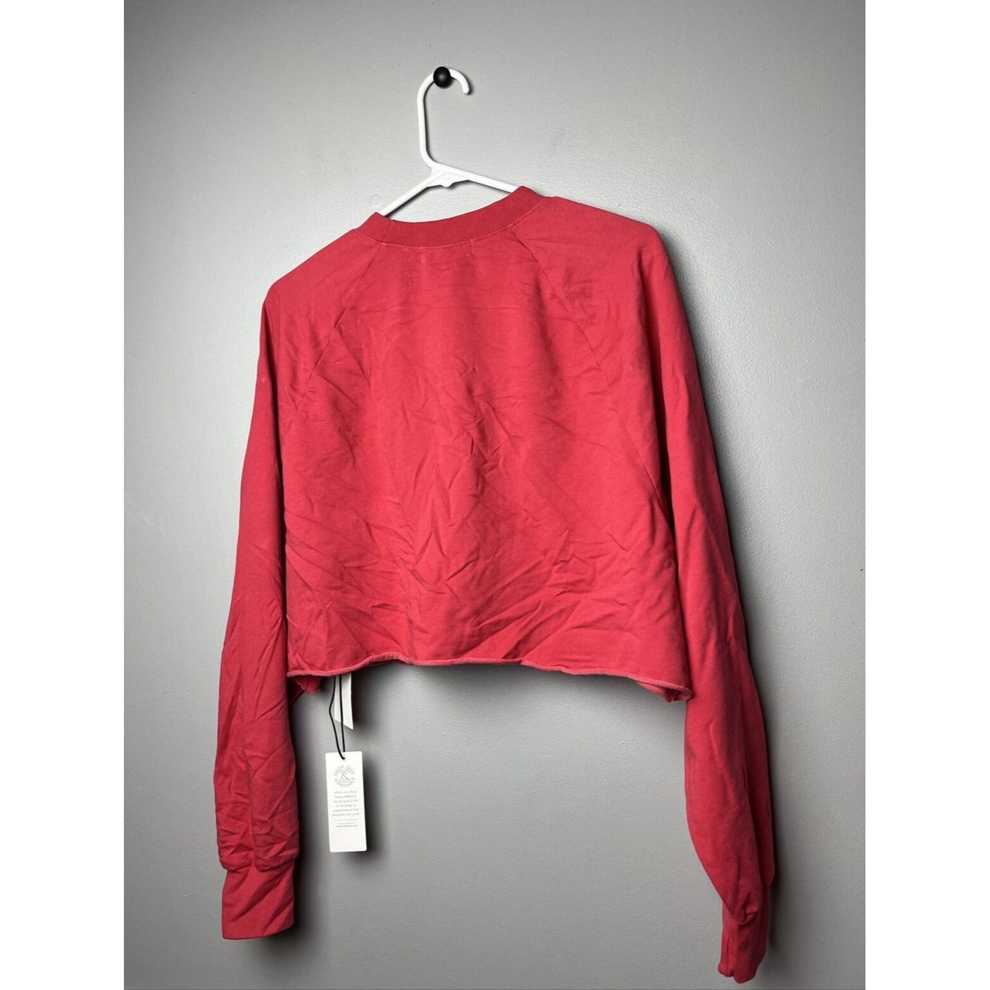 Treasure and Bond Relaxed fit Cropped Crew neck Red letter Pullover sweatshirt M