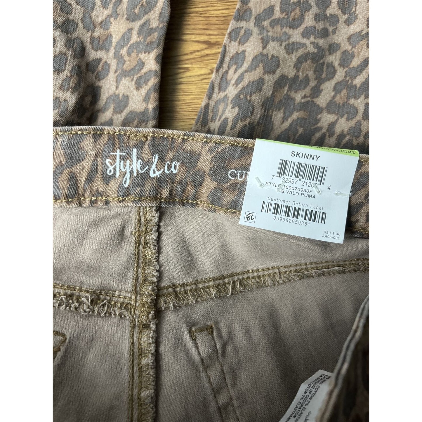 STYLE & CO Women's Leopard-Print Curvy-Fit Skinny Jeans, Created for Macy's 4P