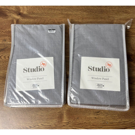 Studio 3B DELRAY Window curtain/panel 52" x 63" in GREY linen, Set of 2