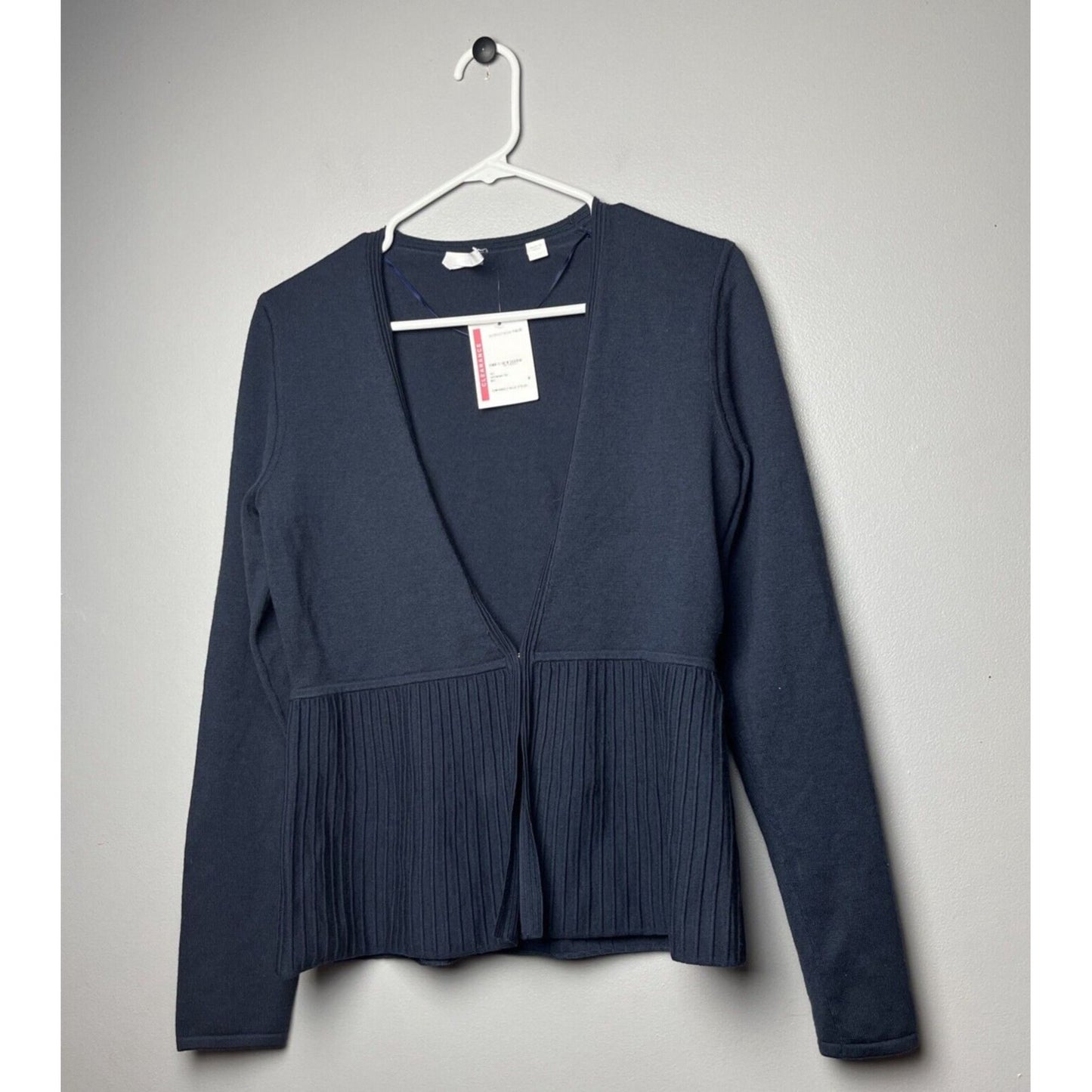 BOSS Fily Pleated Wool Cardigan Women's Size Medium NWD $278