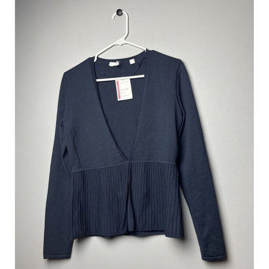 BOSS Fily Pleated Wool Cardigan Women's Size Medium NWD $278