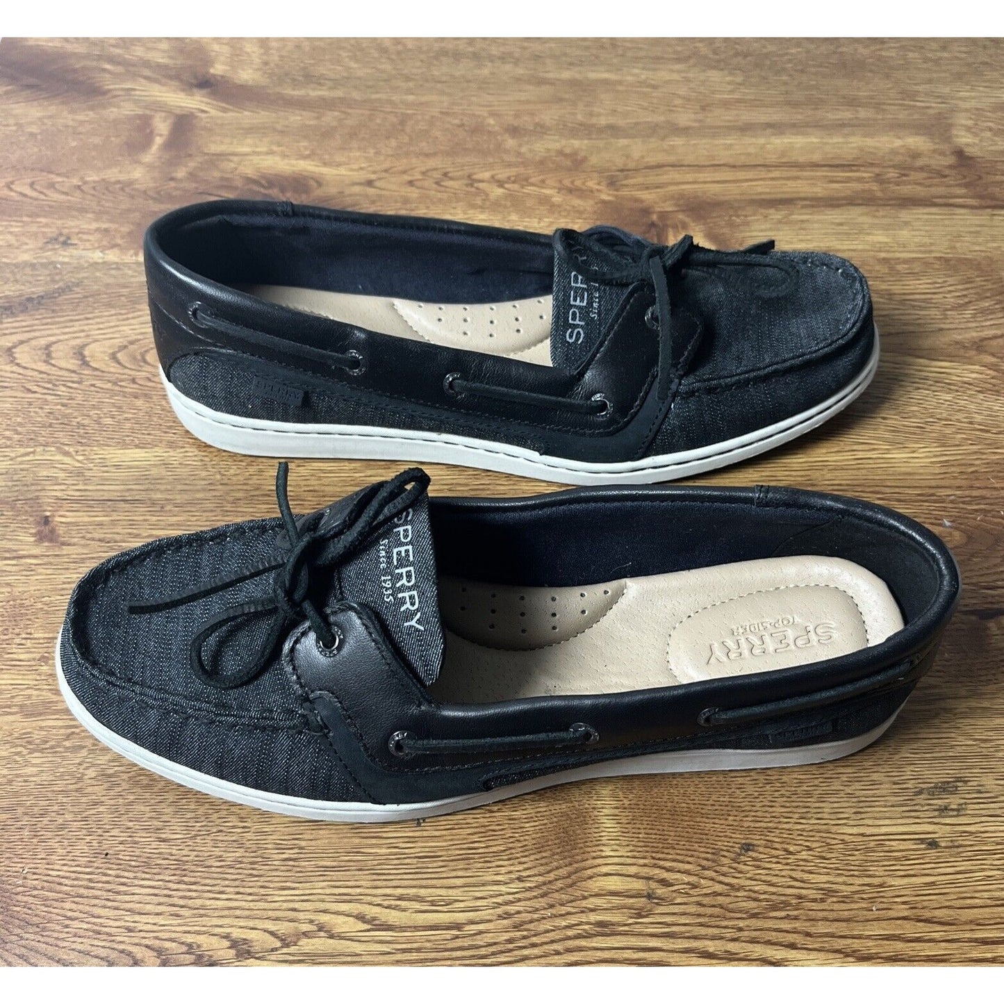 Sperry Women's Starfish Black Boat Shoes STS87333 Size 9.5