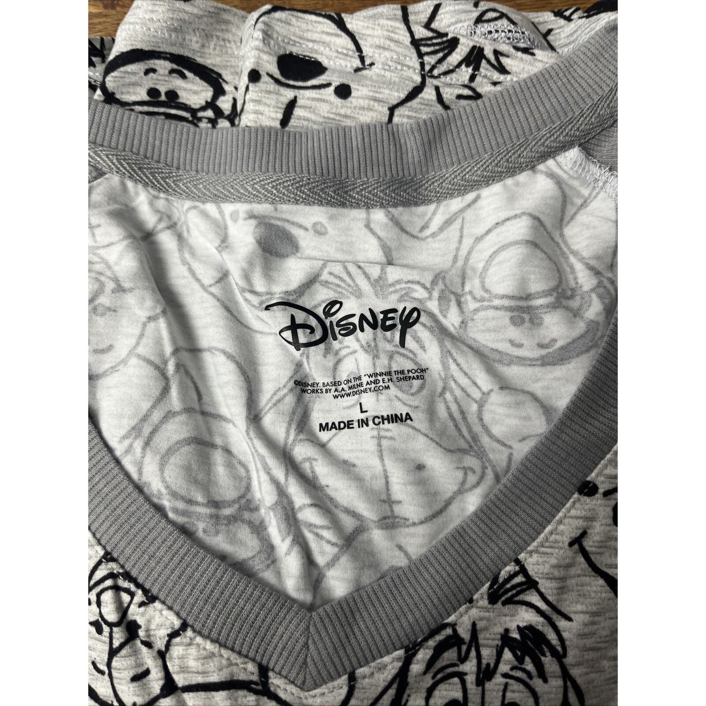 Disney & Friends Cozy Jersey Ribbed Jogger Set (Grey/PoohFrnds, Large) A471750