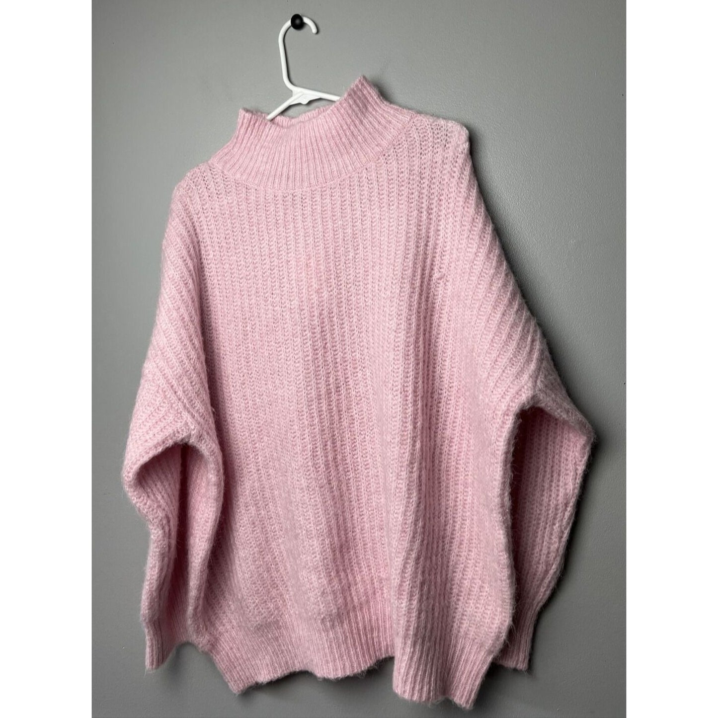 FRNCH Paris Women's Pink Pullover Mock Neck Sweater, Size S/M