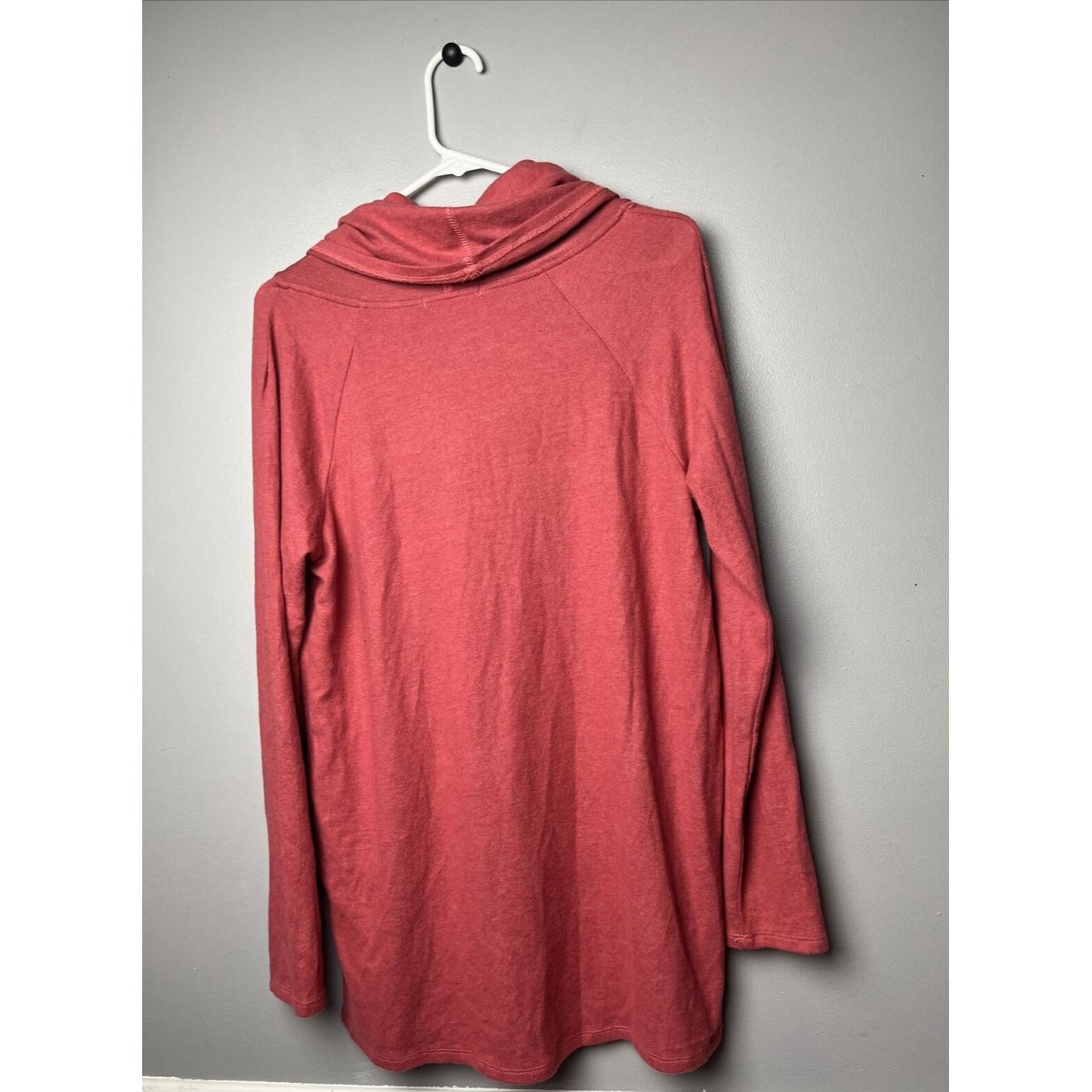 New Gibson Sweatshirt Top Womens Medium Cozy Fleece Convertible Neck Marsala Red