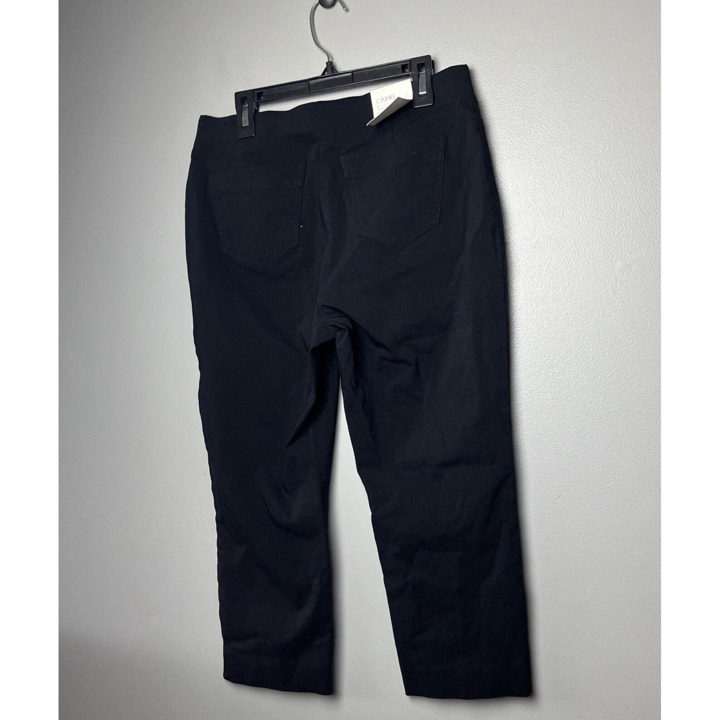 Style & Co Womens Petite Pull-On Capri Pants ( Petite, Deep Black)
