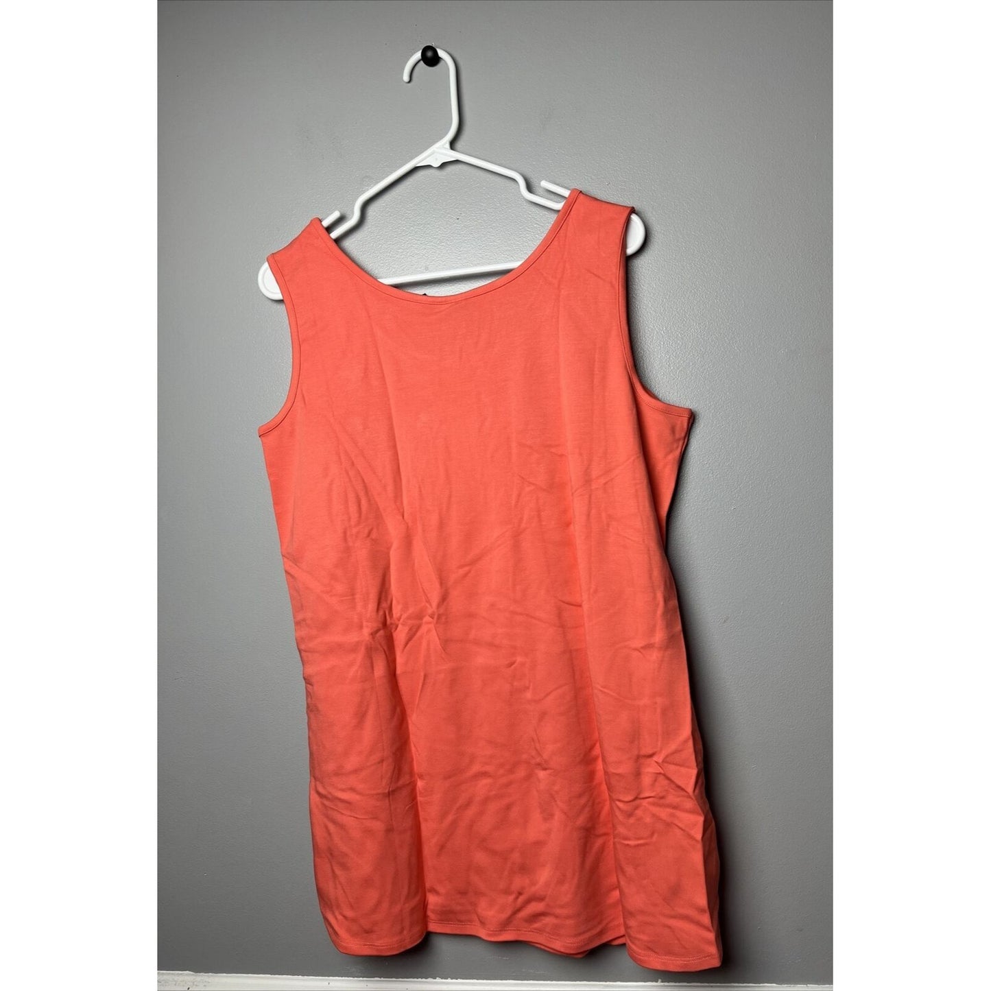 Attitudes by Renee Finespun Jersey Tank Shirttail Hem-Candy Coral-Large-A398060