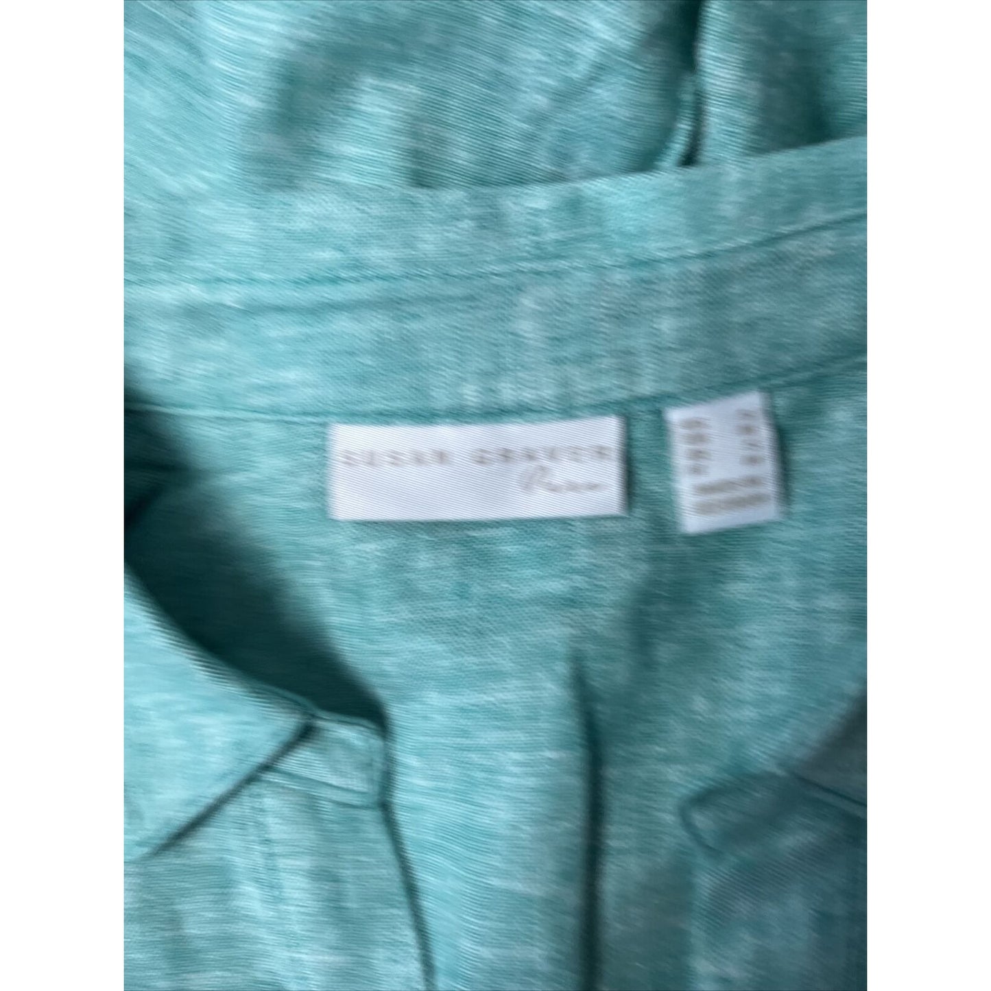 Susan Graver Pure Regular Cross-Dyed Linen Blend Tunic Bay Breeze Small A508737