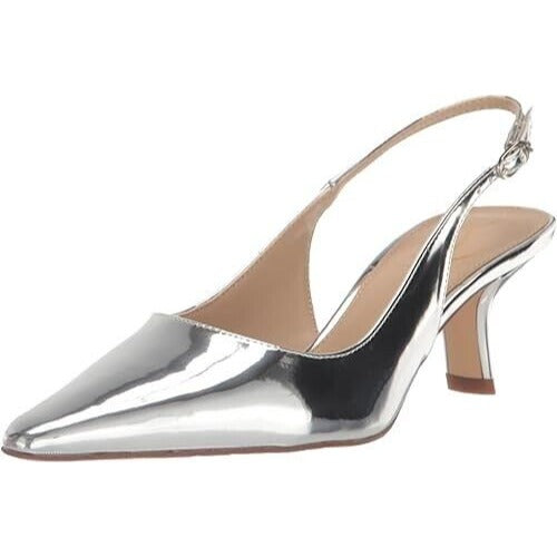 Sam Edelman Bianka Slingback Soft Silver Metallic Pump Women's Size 7