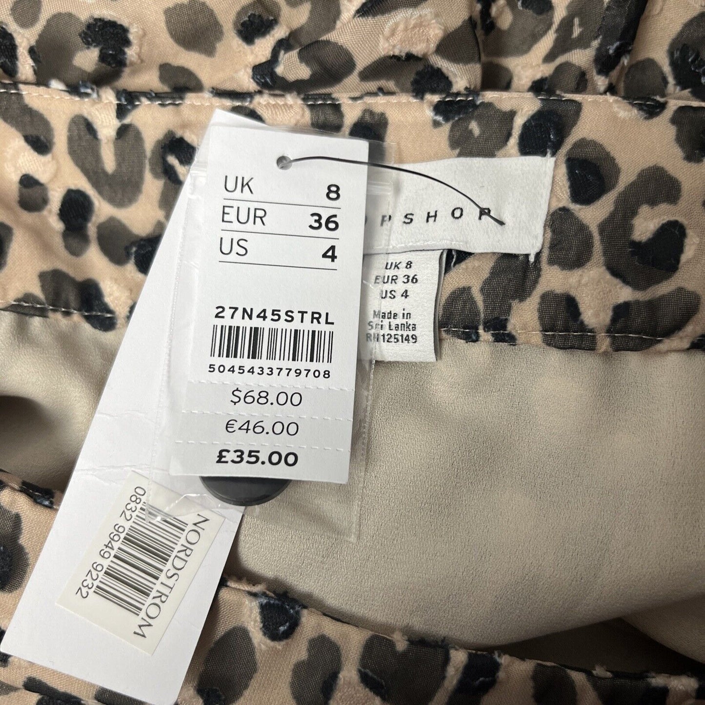 Topshop Leopard Burnout Maxi Skirt Size 4