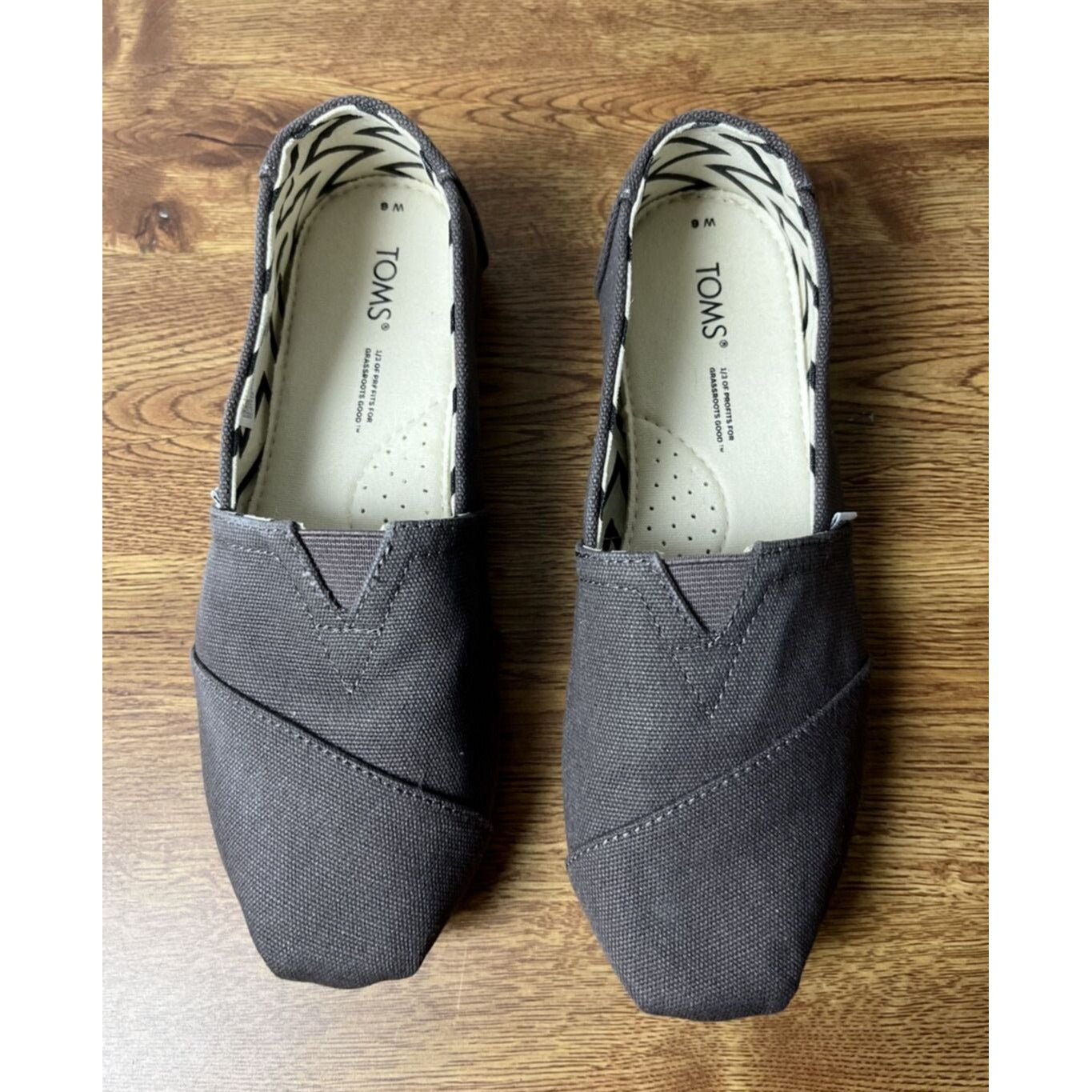 Toms Womens Alpargata Recycled Cotton Canvas Size 6 Color Ash Grey