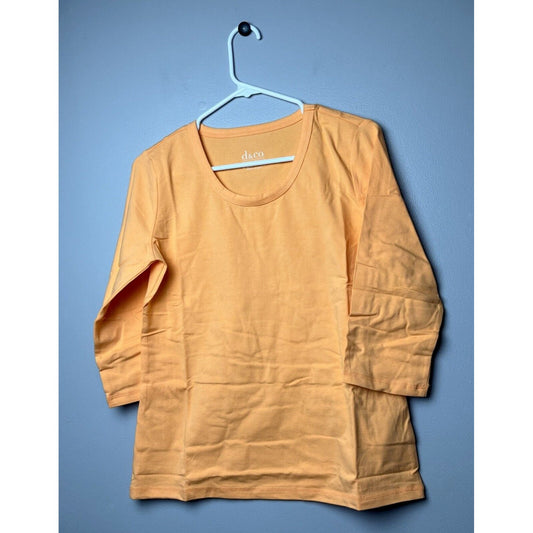 Denim & Co. Essentials Perfect Jersey 3/4 Sleeve Top Orange Size XS