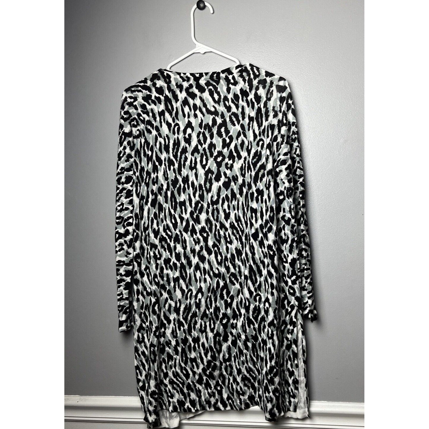 Sweet Romeo NEW Women X-Small XS Leopard Print Jersey Open Drape Cardigan Duster