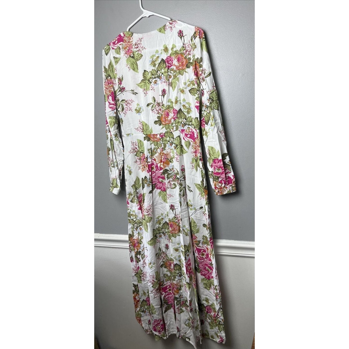 Laurie Felt Regular Long Sleeve Maxi Dress-Pink Floral-Reg 6-NEW-A377562