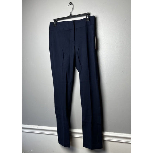 Vince Camuto Women Ponte Mid Rise Straight Leg Casual Trouser Pants Navy Size 4