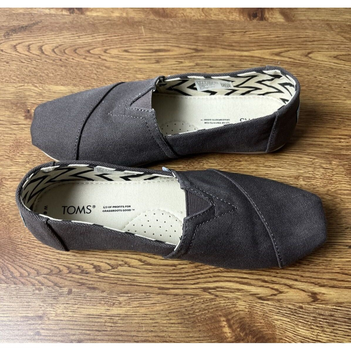 Toms Womens Alpargata Recycled Cotton Canvas Size 6 Color Ash Grey