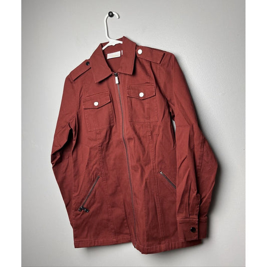 Belle by Kim Gravel Military Jacket - Fired Brick Red Size XXS