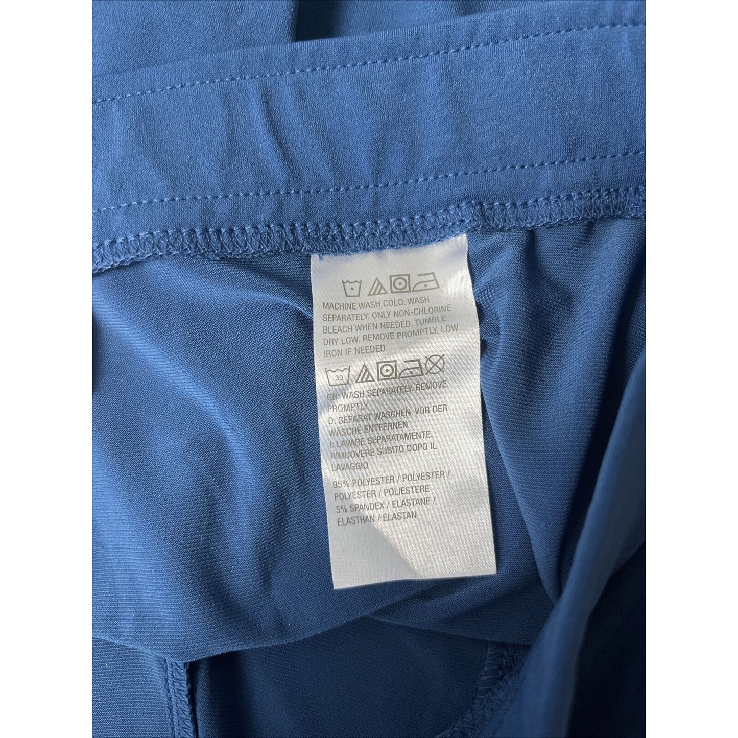 Susan Graver Petite Liquid Knit Track Pants Stripe Blue Petite Medium NWOT