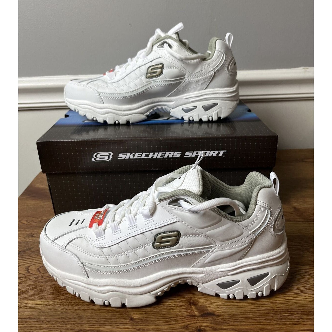 Men's Skechers Energy After Burn Comfy Casual Shoe White/50081/Size 9 Wide Fit