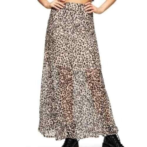 Topshop Leopard Burnout Maxi Skirt Size 4