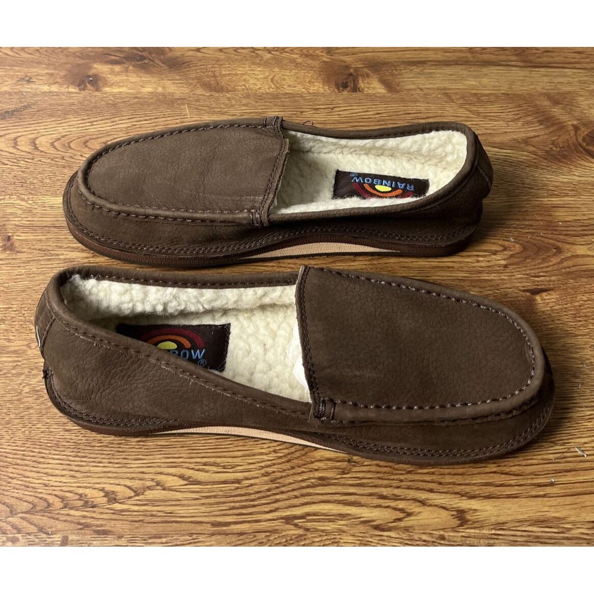 Rainbow Sandals Comfort Classic Fleece Loafers - Men’s 7 - Expresso