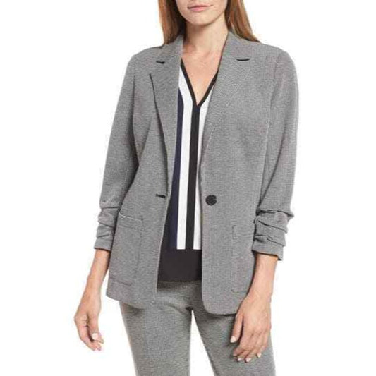 Vince Camuto Women’s Ruched Sleeve Ponte Blazer, Size 0P