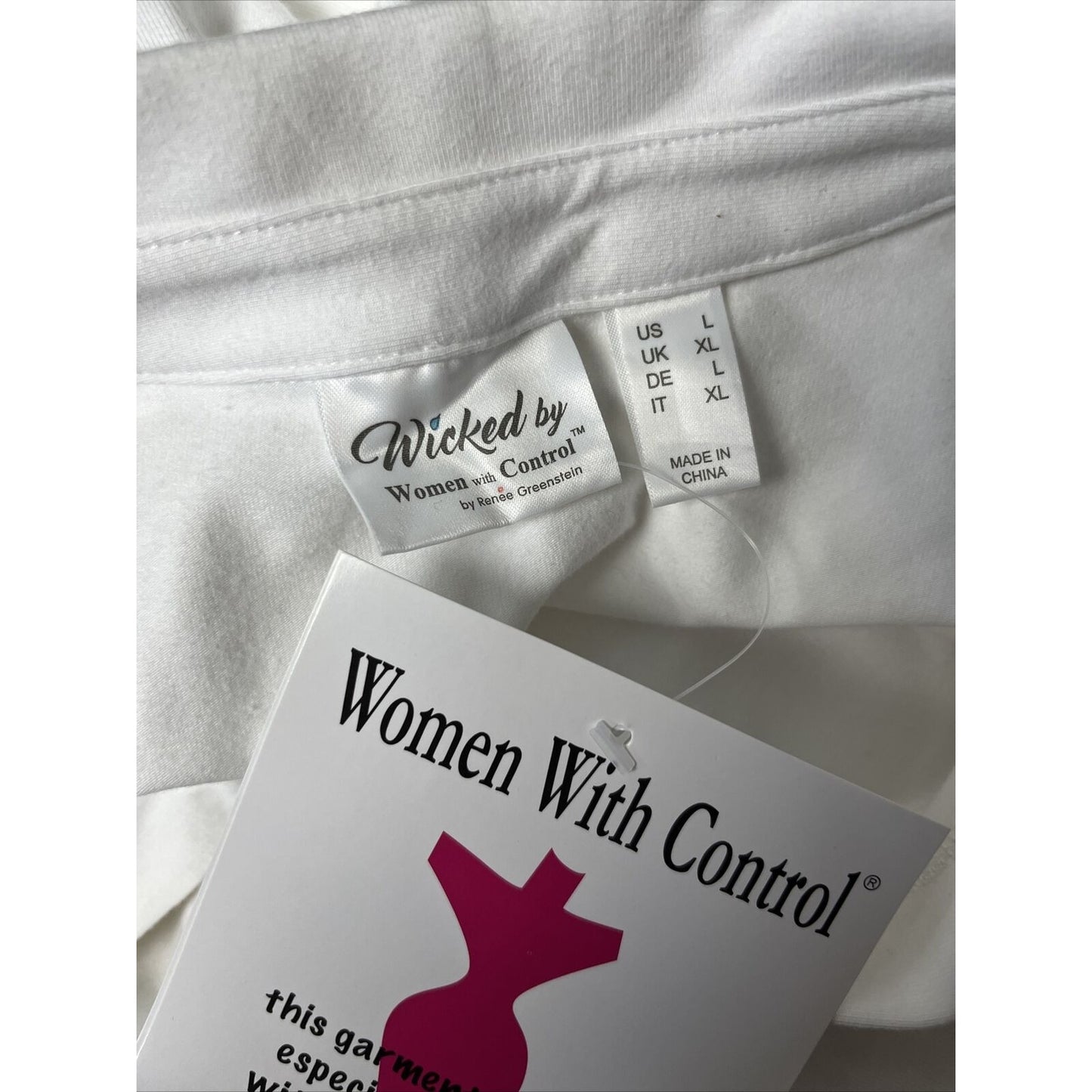 Wicked by Women with Control Pleated Polo Dress-White-Large-NEW-A512025