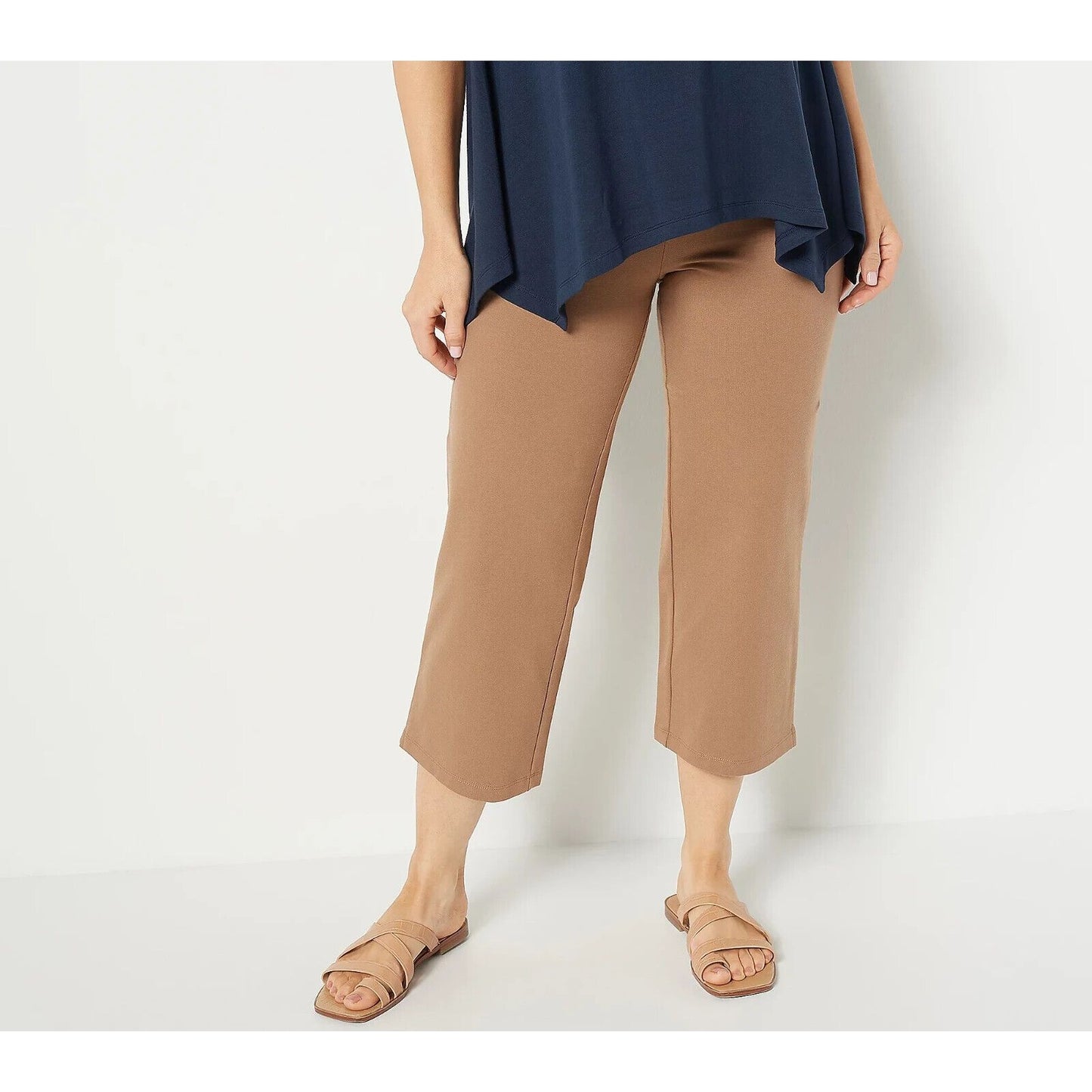 Women with Control Tall Tummy Control Full Leg Crop Pants (Brown, 2XT) A513652