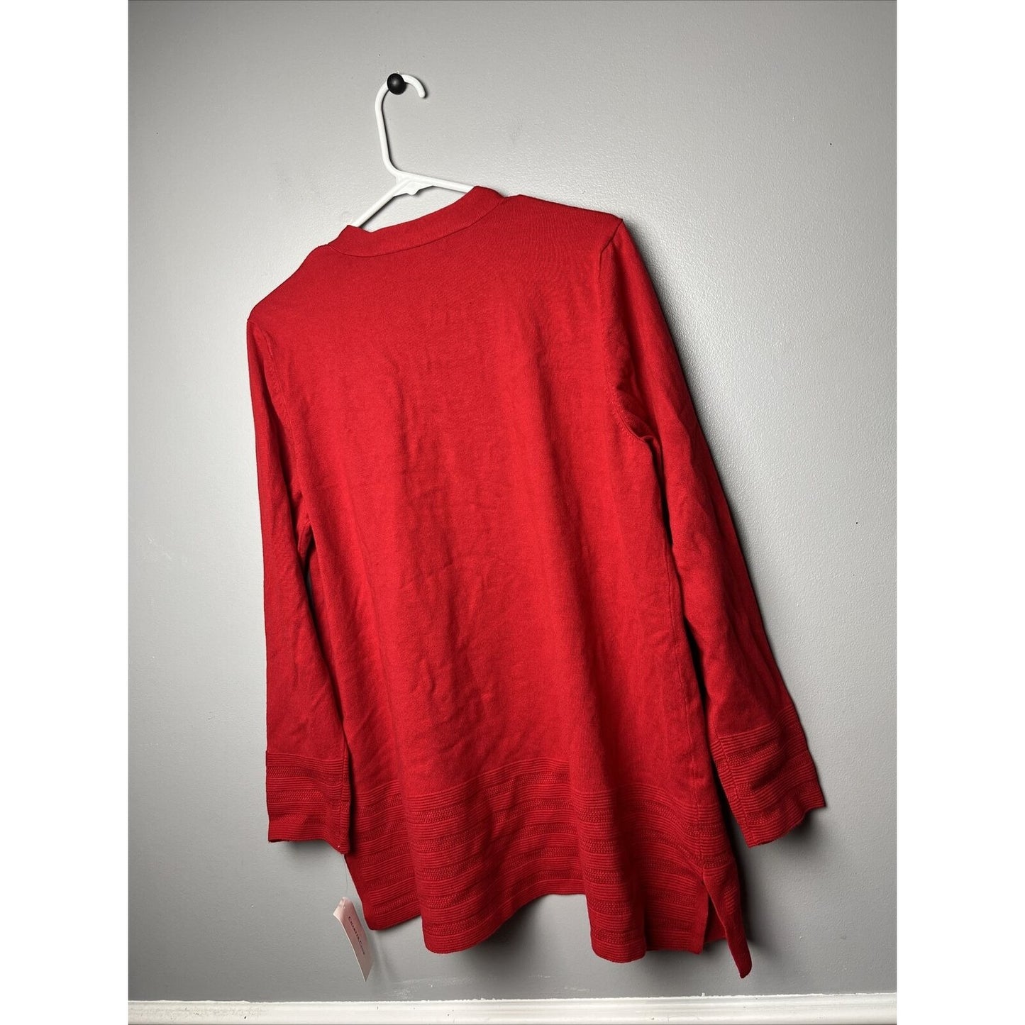 Charter Club Women's Red Open-Front Cardigan