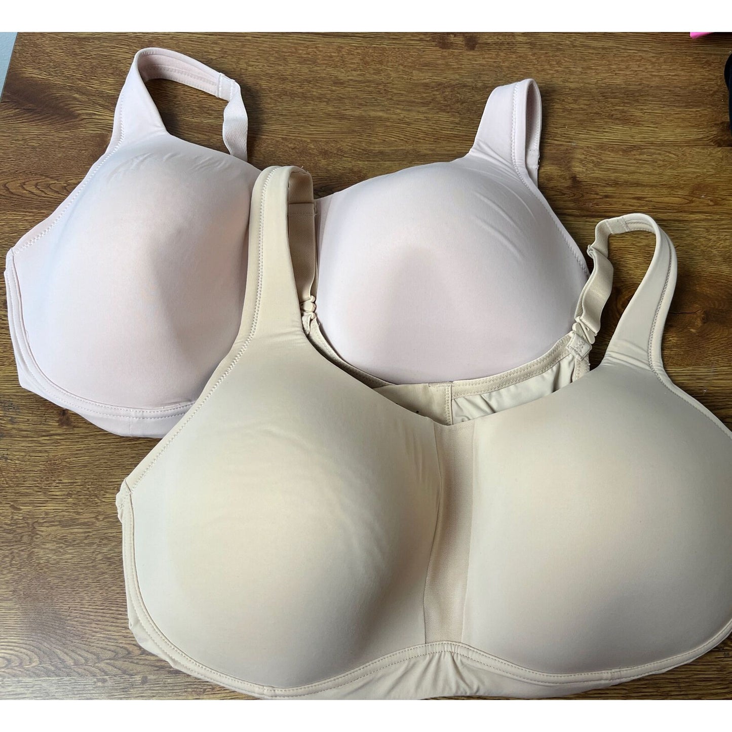 Cuddl Duds Set of 2 Smooth Micro Lightly Lined Scoop Neck Bra FRAPPE/ROSEDUST 3X
